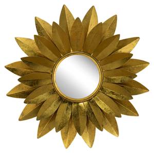 Wandspiegel Sonnenblumenring Gold - Metall - 90 x 90 x 7 cm