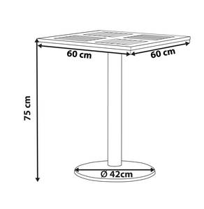 Table de jardin PALMI Noir - Marron - Matière plastique - 60 x 75 x 60 cm