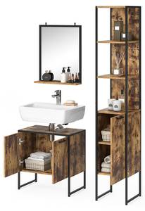 Salle de bain Fyrk vieux bois (3 élém.) Noir - Imitation chêne rustique