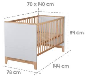 Set de chambre bébé Caro 3 pcs Gris - Bois manufacturé