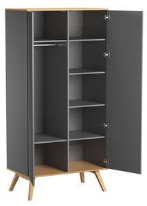 Kleiderschrank Nature Grau - Holzwerkstoff - 58 x 208 x 100 cm