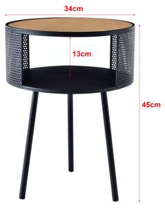 Table d'appoint Bjørnsund Noir - Bois manufacturé - 34 x 45 x 34 cm