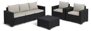 Loungeset California (4-teilig) Grau - Kunststoff - 199 x 72 x 68 cm