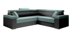 Ecksofa FLORRI L Schwarz - Hellblau