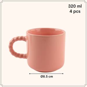 Kaffeetassen mit Ohr 4er Set Keramik - 10 x 4 x 10 cm