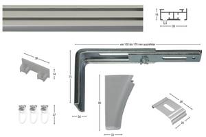 Flächenvorhangschiene Smart 2 lfg. Grau - Breite: 590 cm