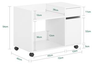 Aktenschrank ASK02-W Weiß - Holzwerkstoff - 72 x 54 x 40 cm