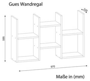 Wandregal Gues Weiß Weiß - Holzwerkstoff - 97 x 59 x 22 cm