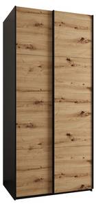 Armoire Lux 1 Noir - Imitation chêne - Largeur : 100 cm