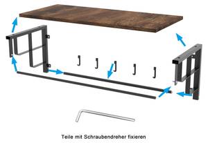 Wandgarderobe Hängeregal Küchenregal Braun - Holzwerkstoff - 30 x 27 x 66 cm