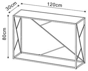 Table console Rättvik Noir - Bois manufacturé - Métal - 30 x 80 x 120 cm