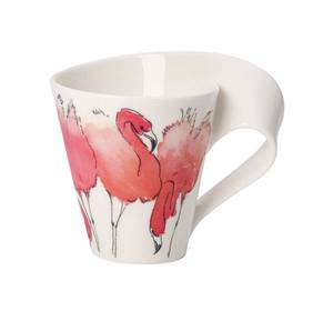 Kaffeebecher Flamingo NewWave Caffé Pink - Weiß - Porzellan - 10 x 12 x 13 cm