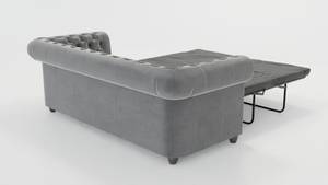 Sofa Karl 3-Sitzer Chesterfield Grau