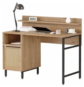 Bureau Kvænangen Noir - Marron - Bois manufacturé - Métal - 120 x 100 x 60 cm