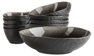 Schüssel Niara Organic (9-tlg) Schwarz - Braun - Keramik - 26 x 7 x 26 cm