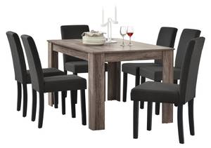 Set de Table à 6 Chaises Kramfors Marron - Bois manufacturé - 90 x 77 x 140 cm