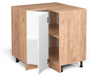 Eckschrank R-Line 37104 Hochglanz Weiß - Sonoma Eiche Trüffel Dekor