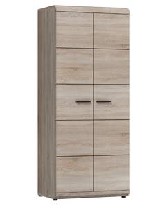 Vitrinenschrank LINK G80 LED Beige - Holzwerkstoff - Kunststoff - 80 x 194 x 54 cm