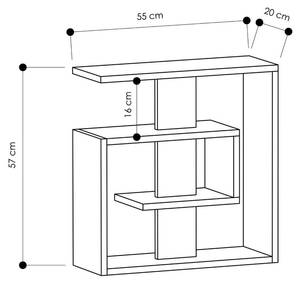 Beistelltisch Saly Braun - Holzwerkstoff - 20 x 57 x 55 cm