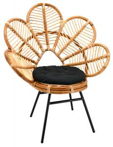 Fauteuil en rotin naturel et métal Bianc Rotin - 87 x 103 x 57 cm