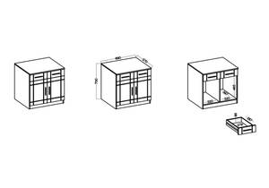 FURNIX Sideboard PALLOMA  2S2T Somoma Eiche Sonoma Dekor