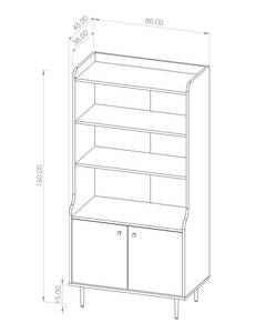 Hochvitrine VASINIE Braun - Holzwerkstoff - 80 x 160 x 45 cm