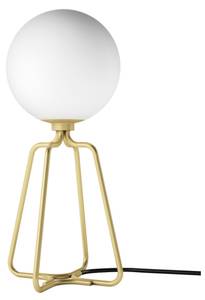 Lampe de table en acier doré et blanc Doré - Blanc - Métal - 17 x 36 x 17 cm