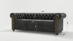 Sofa Ingrid 3-Sitzer Chesterfield Anthrazit