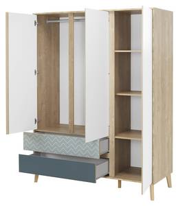 Armoire 3 portes 2 tiroirs Larvik Blanc - Bois manufacturé - 58 x 200 x 153 cm