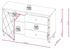 Sideboard BILBAO SB123 1D3D Beige - Dunkelgrau