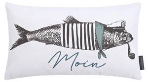 Kissenbezug Maritim Fisch Weiß - Textil - 30 x 1 x 50 cm