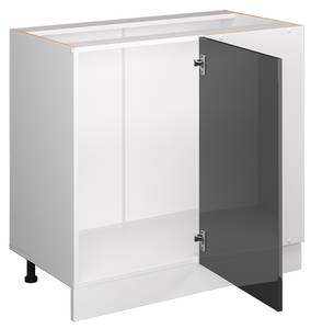 Eckschrank R-Line 37747 Hochglanz Anthrazit - Weiß