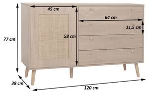 Sideboard M43 Braun - Holzwerkstoff - Holz teilmassiv - 120 x 77 x 38 cm