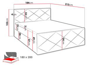 Boxspringbett Herkules Rot - Breite: 184 cm