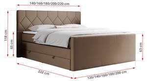 Boxspringbett KING EIGAR Breite: 160 cm - H3 - Kunstleder