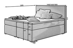 Boxspringbett FLORELLA Braun - Breite: 160 cm