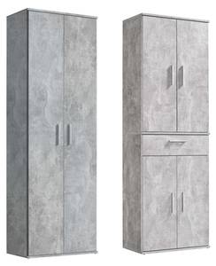 Mehrzweckschrank Set 2-teilig Schränke Beton Dekor