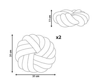 Kissen 2er Set AKOLA Grau - 31 x 11 x 31 cm - Anzahl Teile im Set: 2