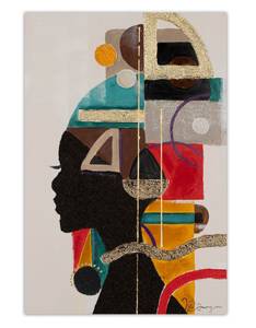 Acrylbild handgemalt Abstract Thoughts Beige - Massivholz - Textil - 50 x 75 x 4 cm