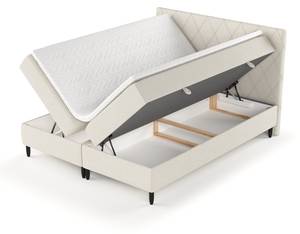 Boxspringbett Gwen mit Topper Creme - Breite: 140 cm