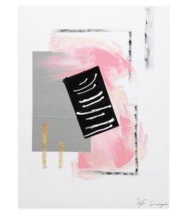Acrylbild handgemalt Zauber des Anfangs Grau - Pink - Massivholz - Textil - 60 x 80 x 4 cm