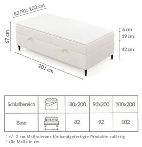 Boxspringbett Araya Grau - Breite: 90 cm - H2