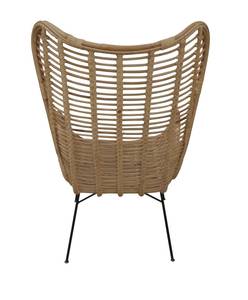 RATTAN Sessel Schwarz - Braun - Metall - Rattan - 75 x 113 x 84 cm