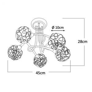 Deckenleuchte - Aphyse Grau - Metall - 45 x 28 x 45 cm