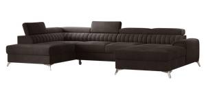 Ecksofa LACANT Braun - Ecke davorstehend links