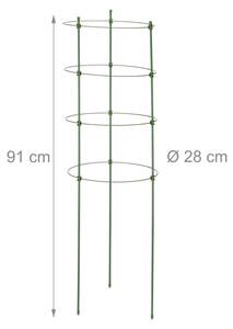 Lot de 4 tuteurs à plantes 91 cm Vert - Métal - Matière plastique - 28 x 91 x 28 cm