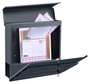 Briefkasten Achtrup Grau - Metall - 37 x 37 x 11 cm
