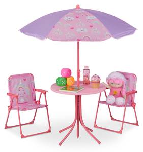 Camping Kindersitzgruppe mit Schirm Pink