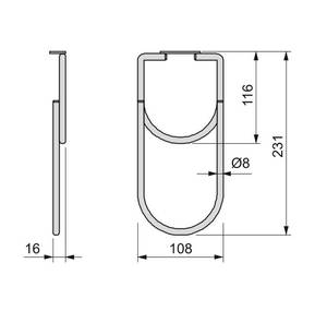 Flaschenhalter mit 2 Aussparungen für Grau - Metall - 12 x 8 x 15 cm