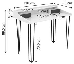 Schreibtisch Sannar 49363 Schwarz - Weiß